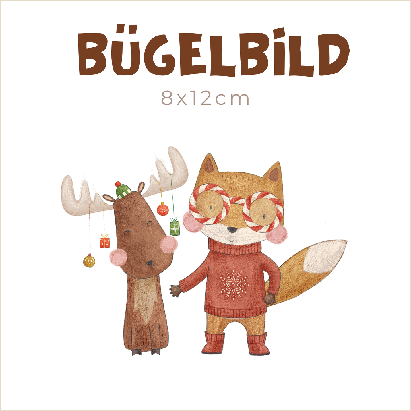 Bügelbild Fuchsige Weihnachten | 8x12cm