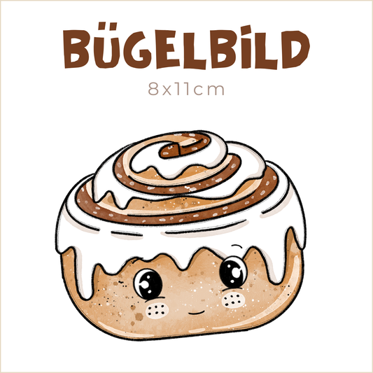 Bügelbild Gebäck: Zimtschnecke Augen offen | 8x11cm