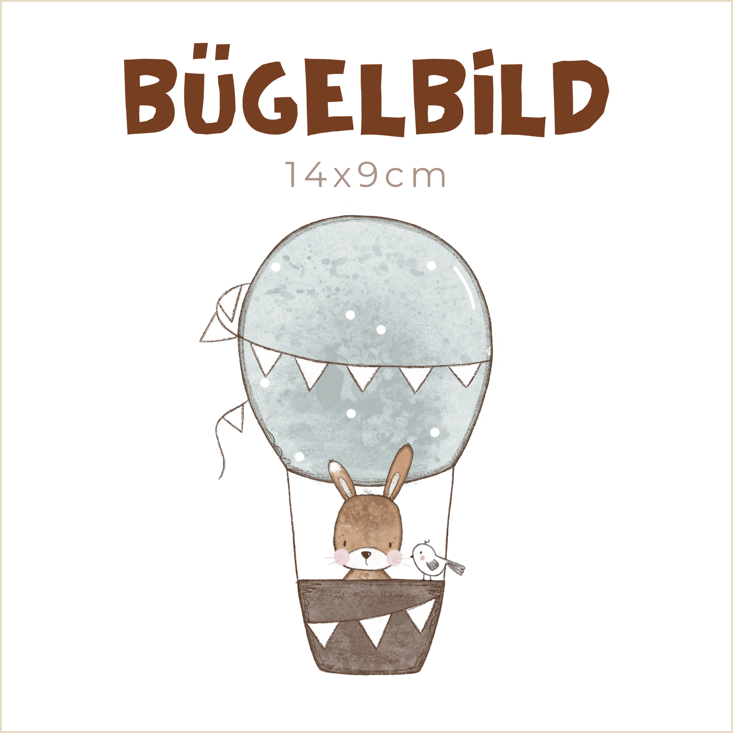 Bügelbild Hasi auf Reisen | 14x9cm