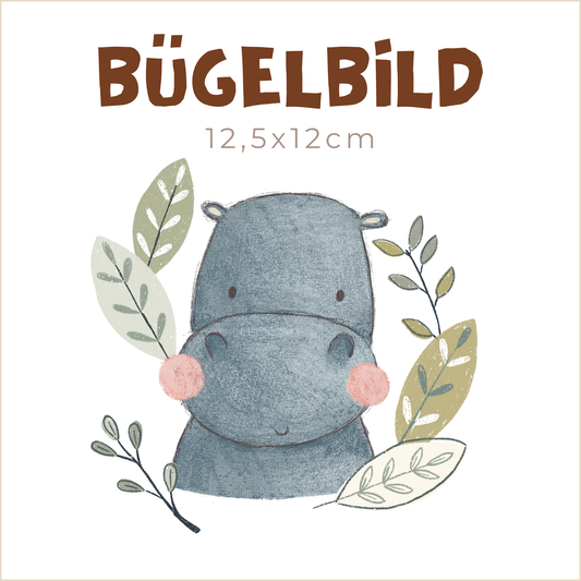 Bügelbild Hippo | 12,5x12cm