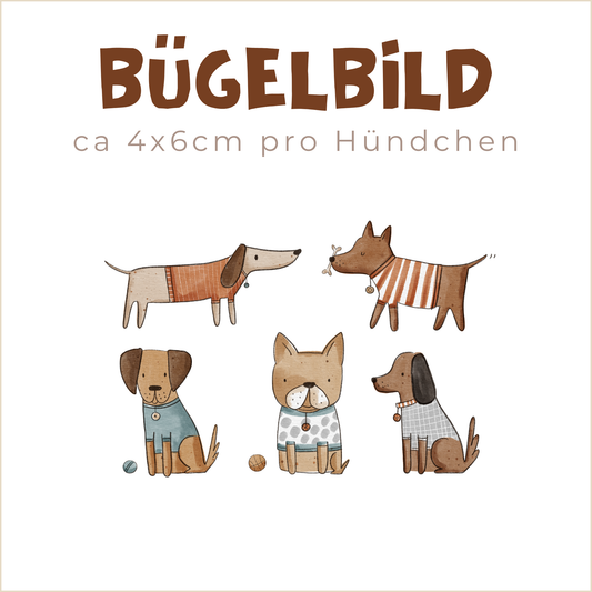 Bügelbild Hündchen Collection | ca. 6x4cm je Hündchen