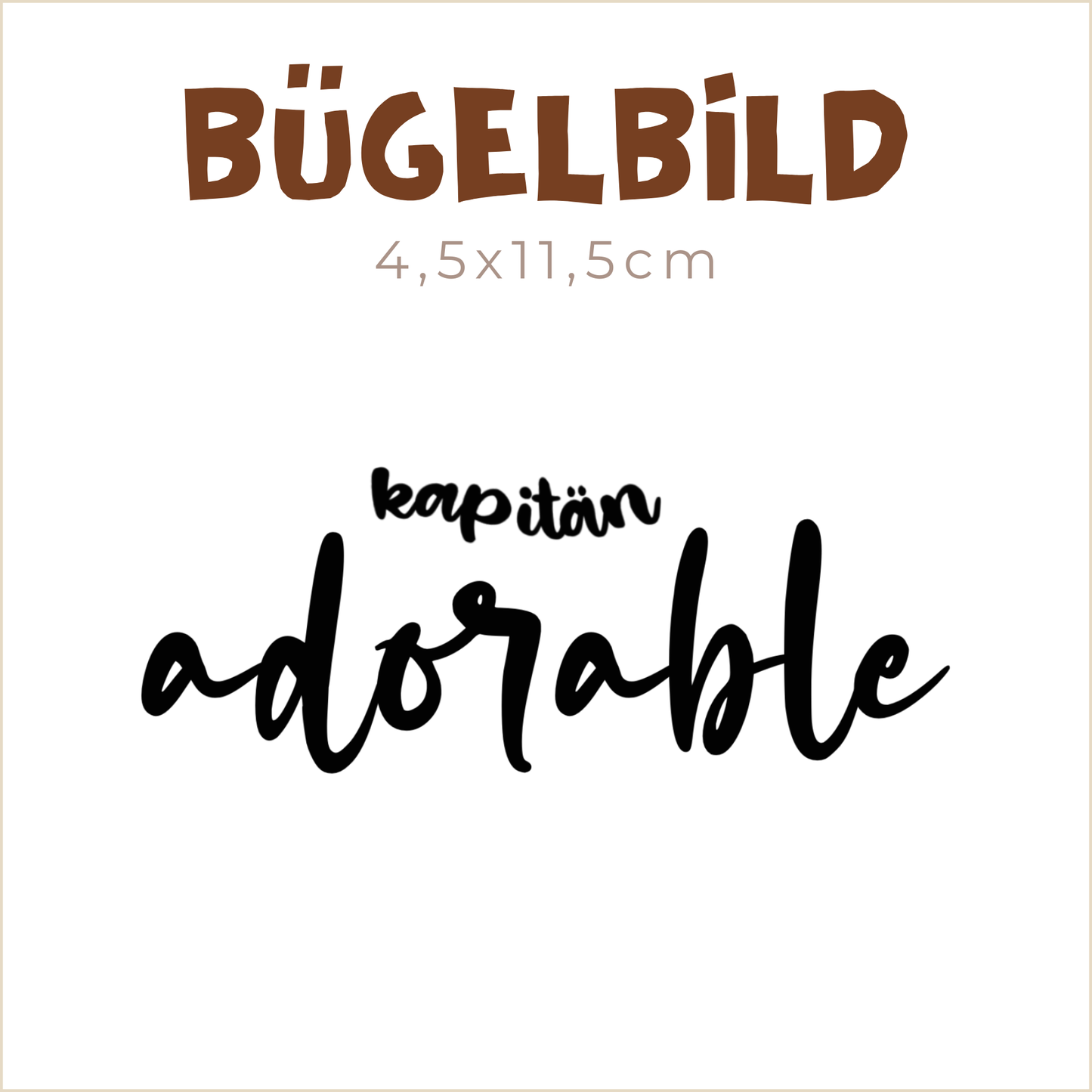 Bügelbild Kapitän adorable | 4,5x11,5cm