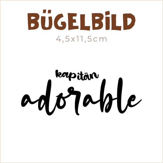 Bügelbild Kapitän adorable | 4,5x11,5cm
