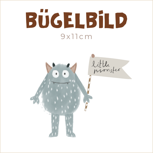 Bügelbild Little Blue Monster | 9x11cm