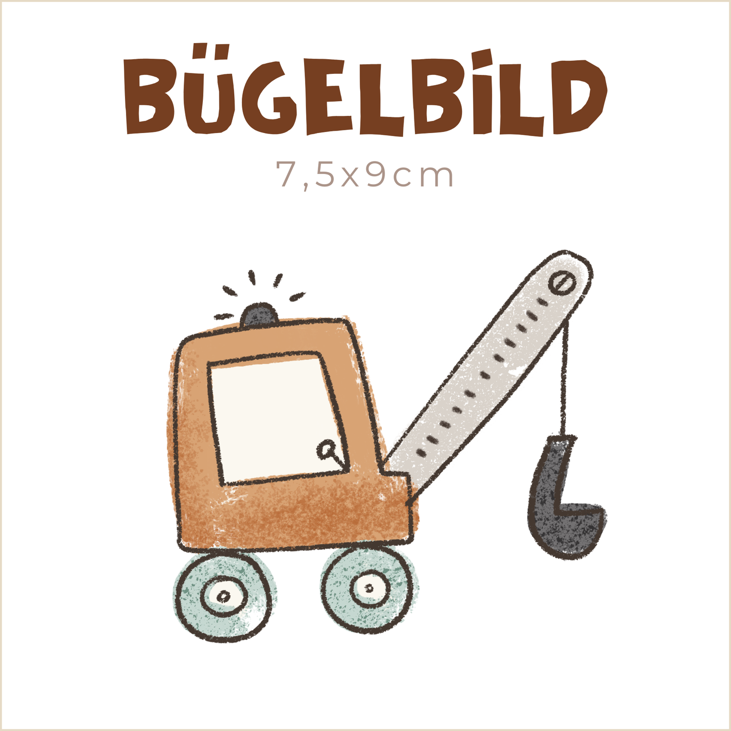Bügelbild Little Builder: Baukran | 7,5x9cm