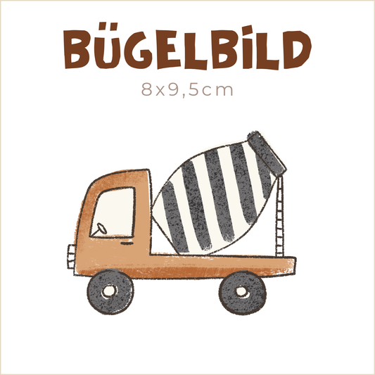 Bügelbild Little Builder: Betonmischer | 8x9,5cm