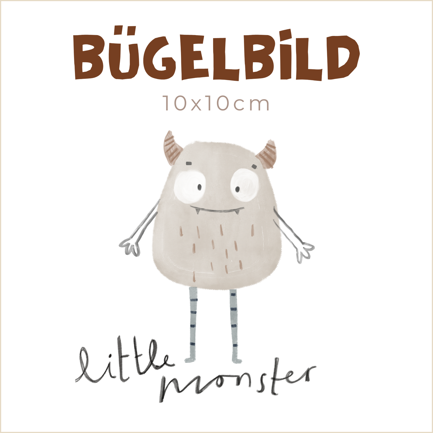 Bügelbild Little Monster | 10x10cm