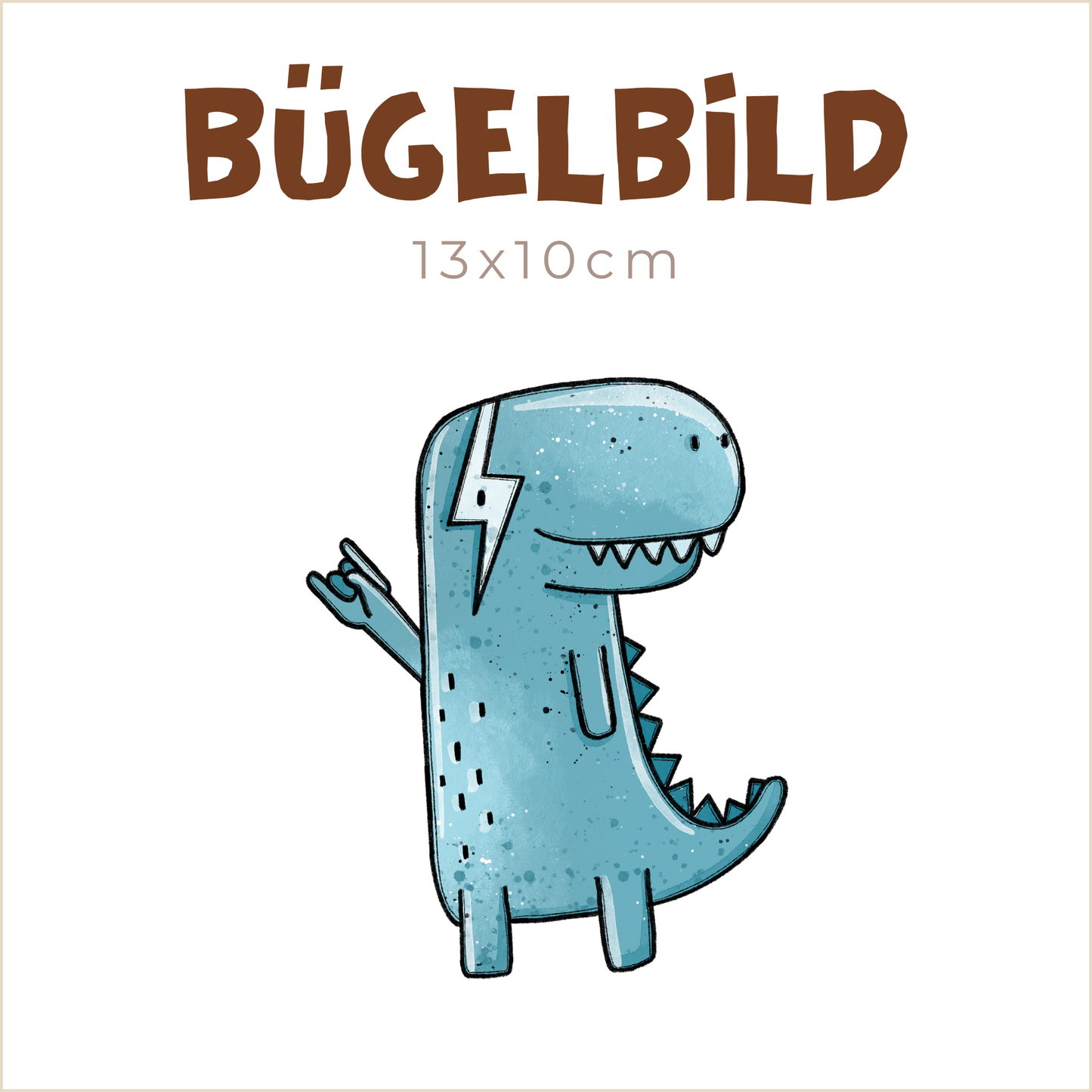 Bügelbild Little Rocker-Dino | 13x10cm