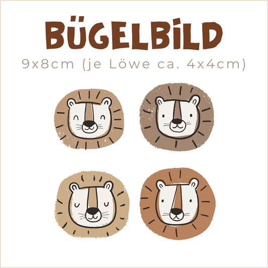 Bügelbild MINIS: Löwe earth | 9x8cm (je Löwe ca. 4x4cm)
