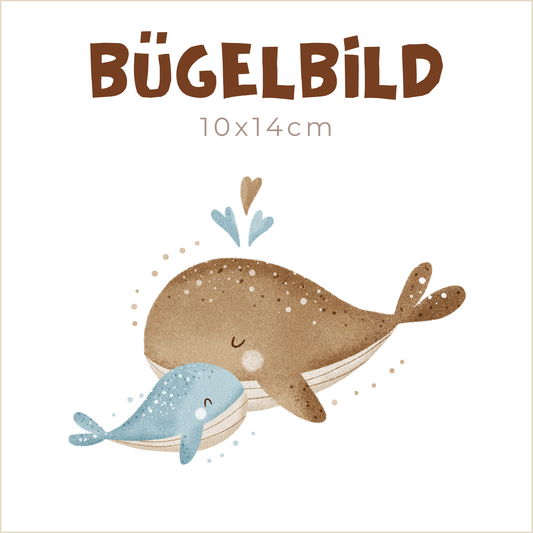 Bügelbild Mama Wal und Baby Wal | 10x14cm