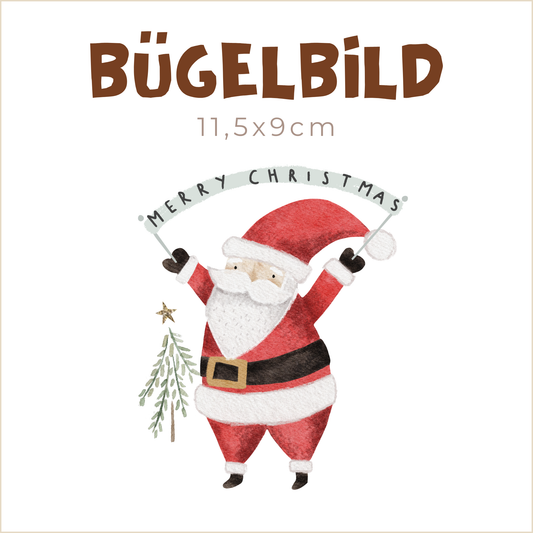 Bügelbild Merry Christmas Santa | 11,5x9cm