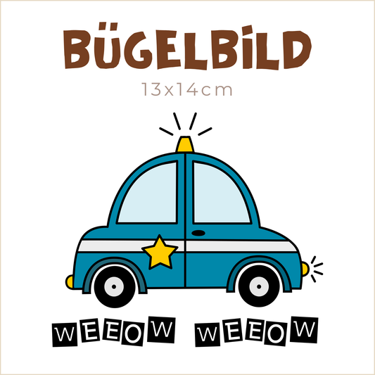 Bügelbild Polizeiauto | 13x14cm