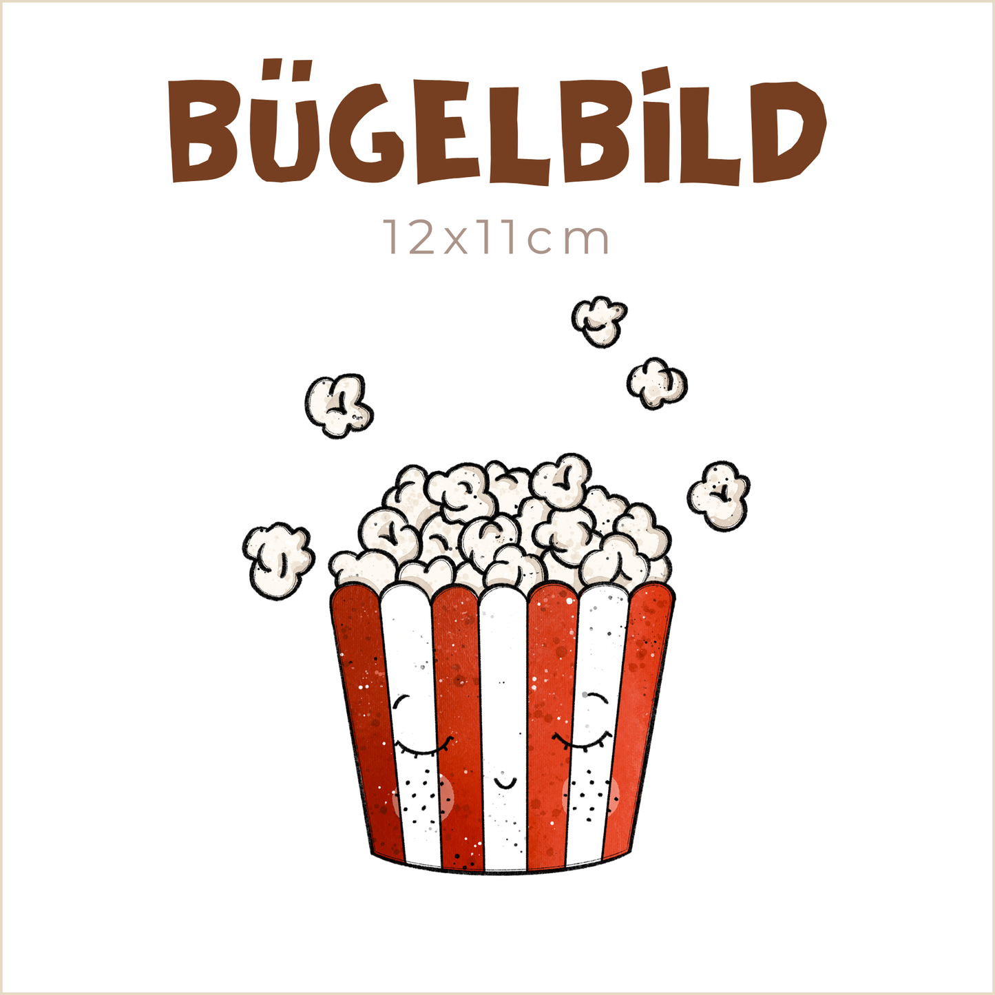 Bügelbild Popcorn | 12x11cm