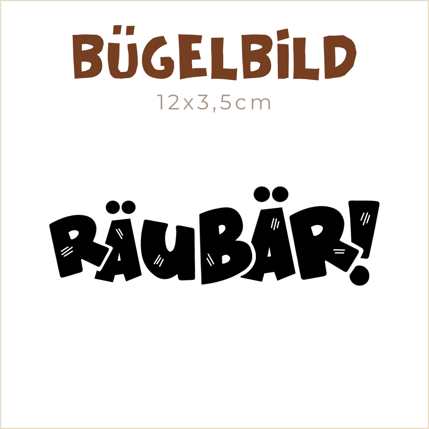 Bügelbild Räubär | 12x3,5cm