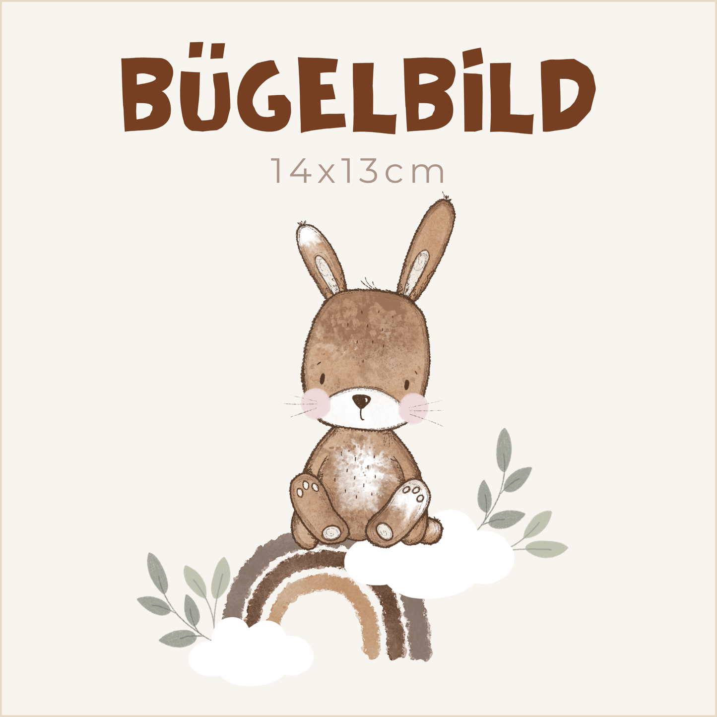 Bügelbild Rainbow Rabbit | 14x13cm