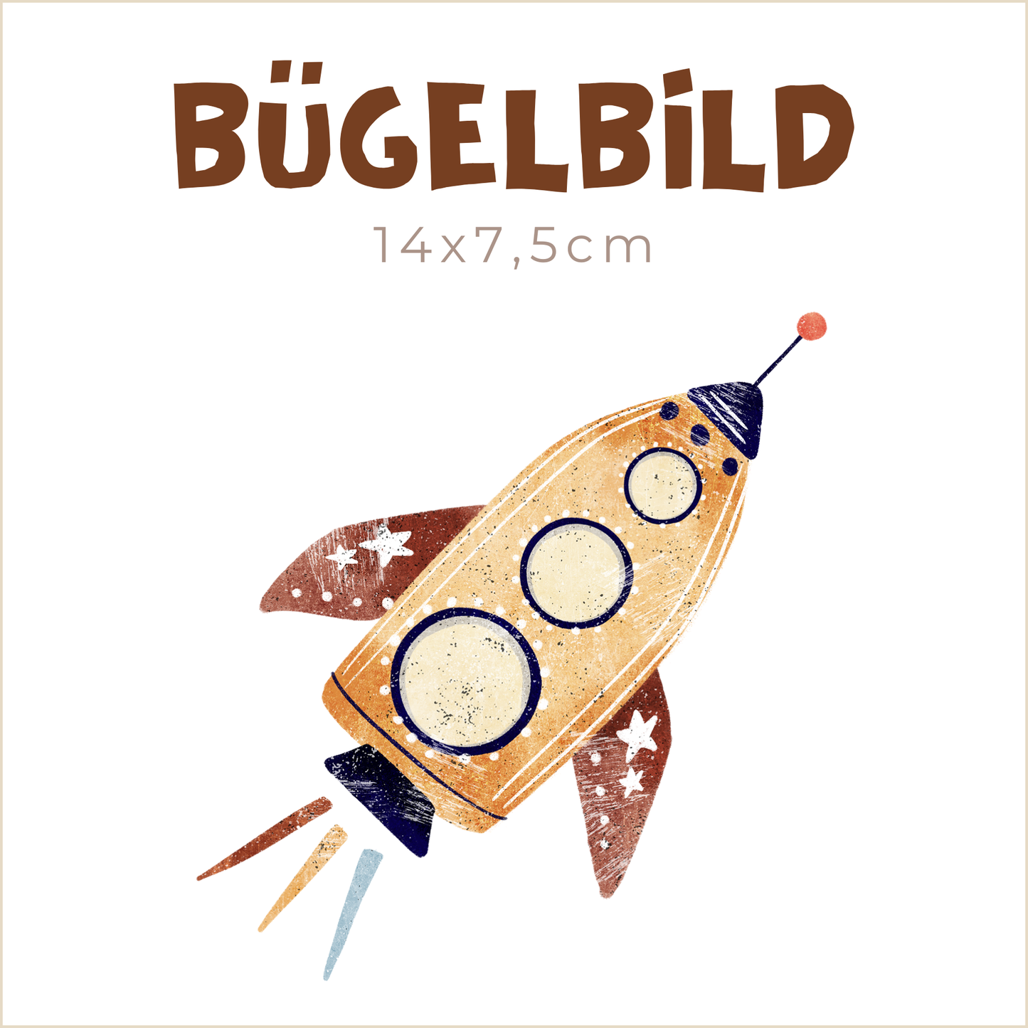 Bügelbild Rakete  | 14x7,5cm