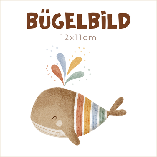 Bügelbild Regenbogen-Wal | 12x11cm