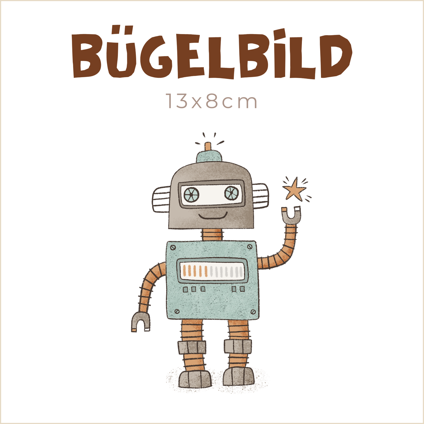 Bügelbild Robot | 13x8cm