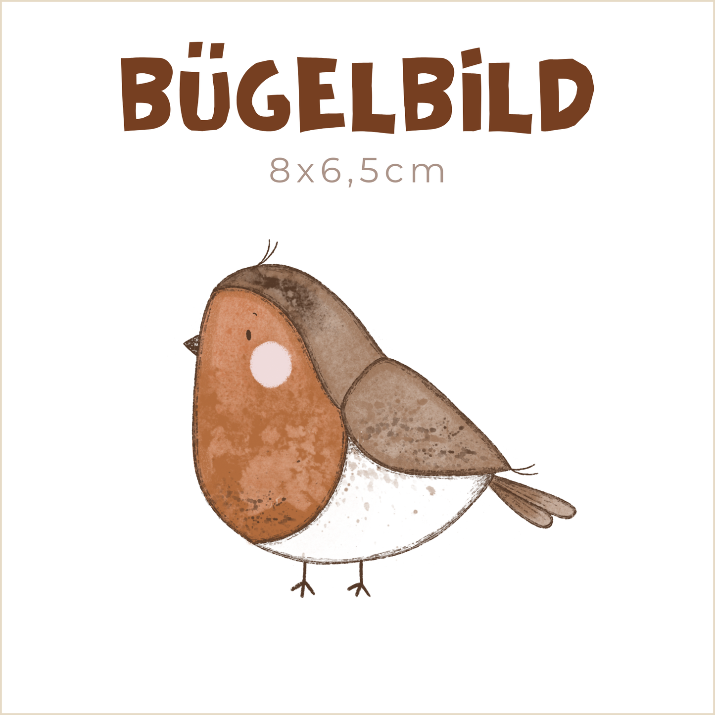Bügelbild Rotkehlchen | 8x6,5cm