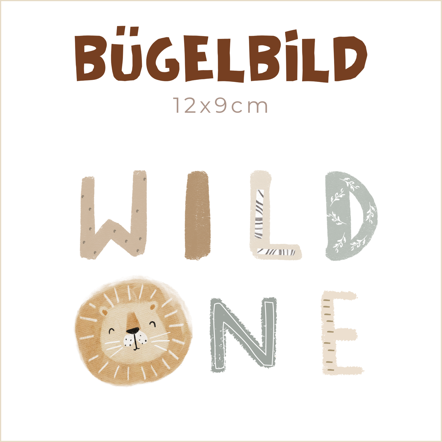 Bügelbild Safari Wild One | 12x9cm