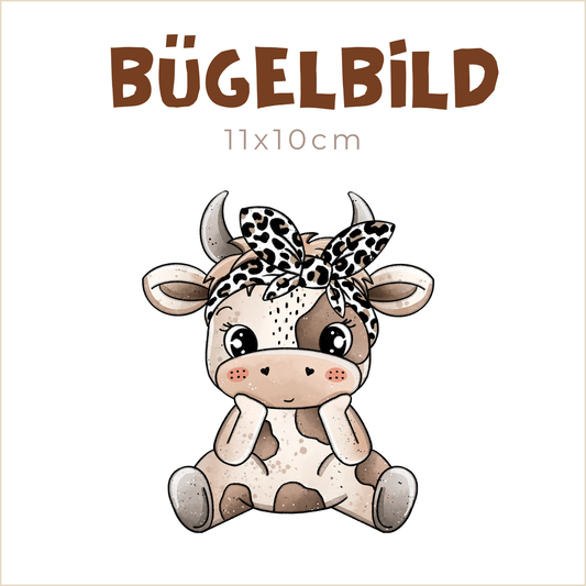 Bügelbild Schokokuh Leo | 11x10cm