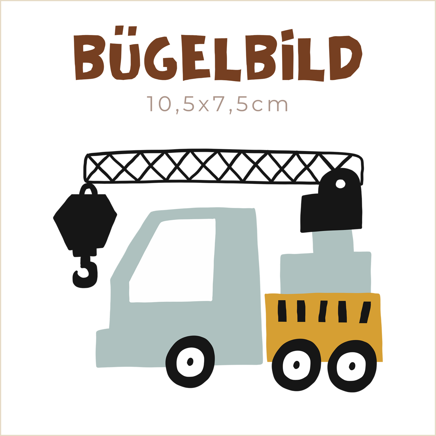 Bügelbild Skandi Baukran | 10,5x7,5cm