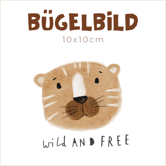 Bügelbild Tiger: Wild and Free | 10x10cm