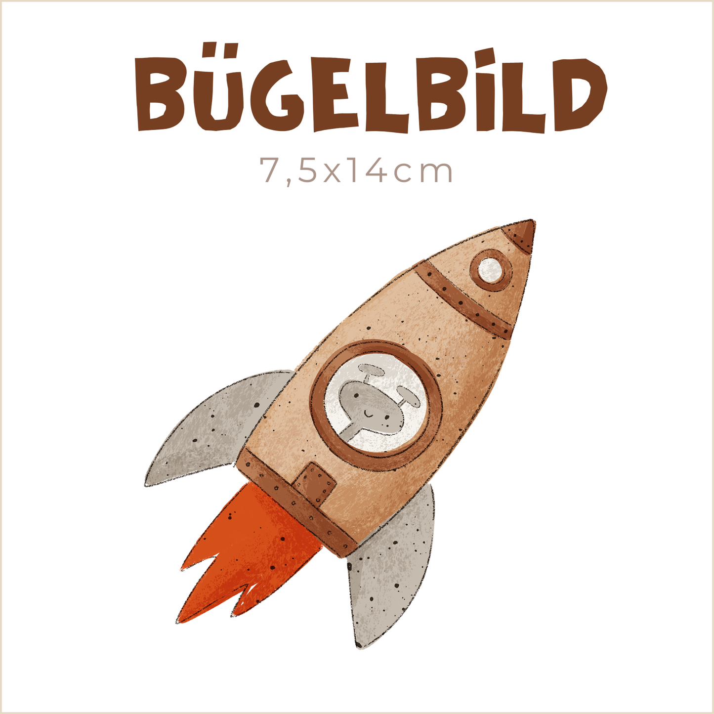 Bügelbild Universe earth: Rakete | 7,5x14cm