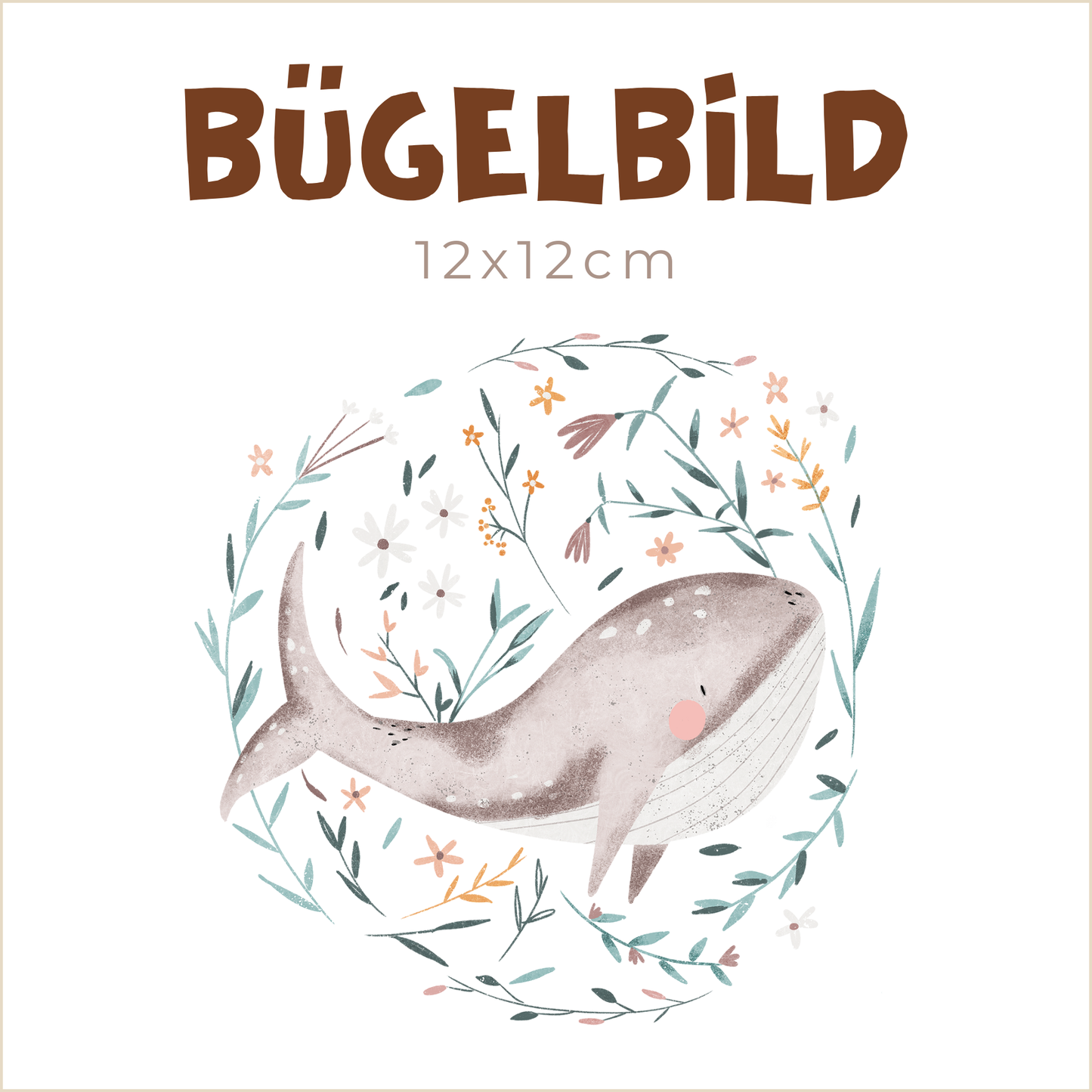 Bügelbild Wal | 12x12cm