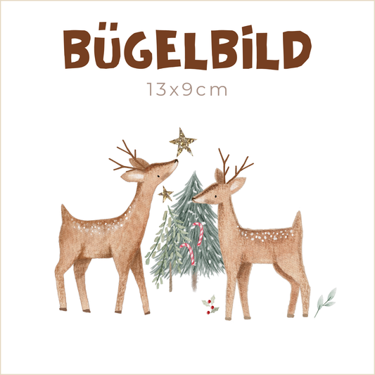 Bügelbild Weihnachts-Rehe | 13x9cm