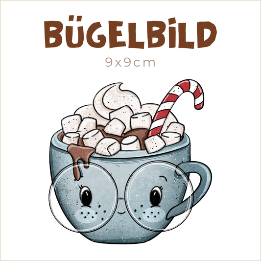 Bügelbild Winter-Kakao | 9x9cm
