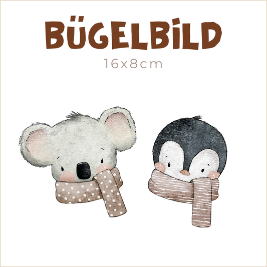 Bügelbild Winter-Safari beige | 16x8cm