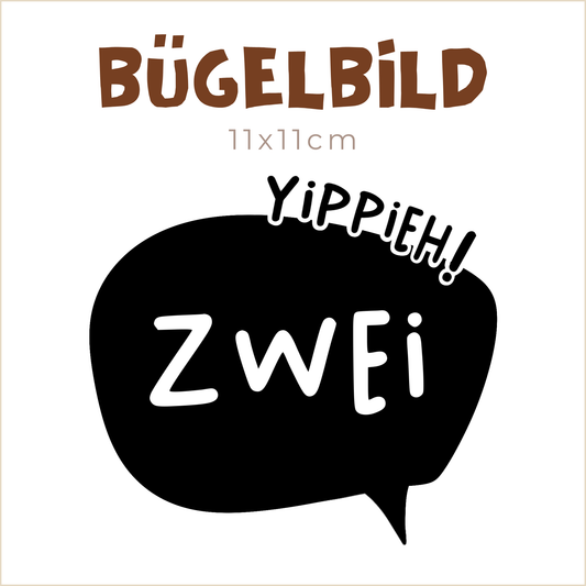 Bügelbild Yippieh ZWEI | 11x11cm