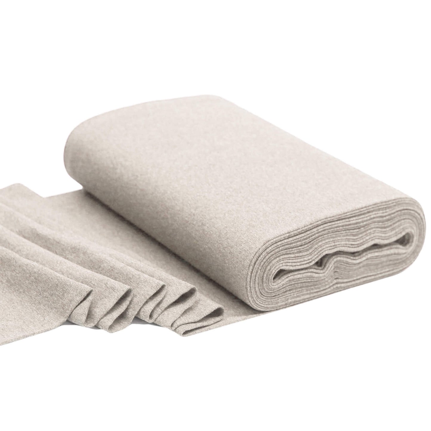 RESTSTÜCK 150cm Bündchen hellbeige melange