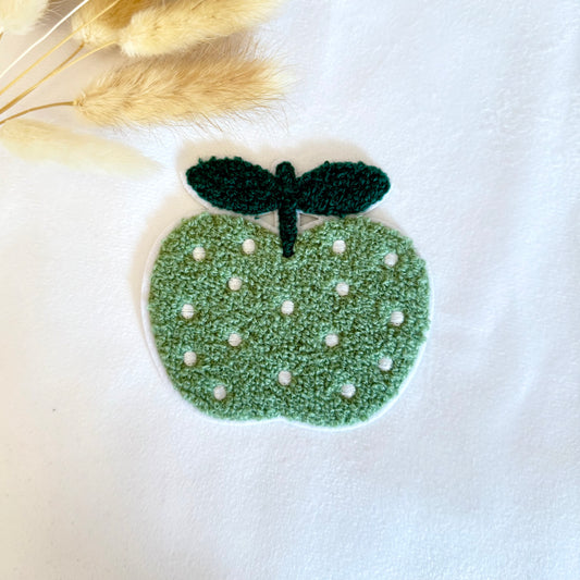 Chenille Patch: Apfel grün | 8x9cm