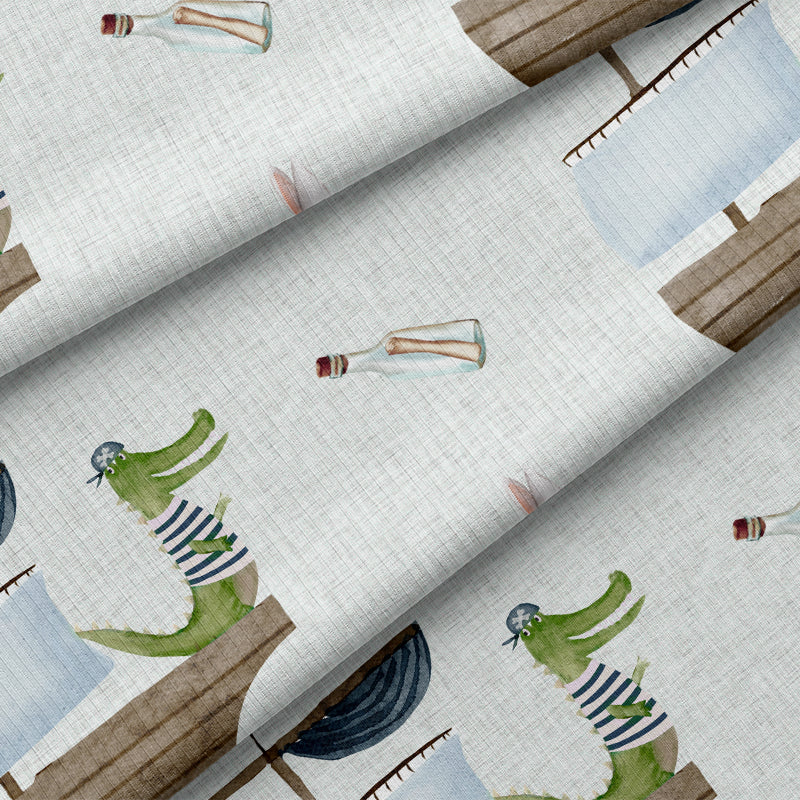 0.5m BIO French Terry Captain Croco - Linen *VORBESTELLUNG*