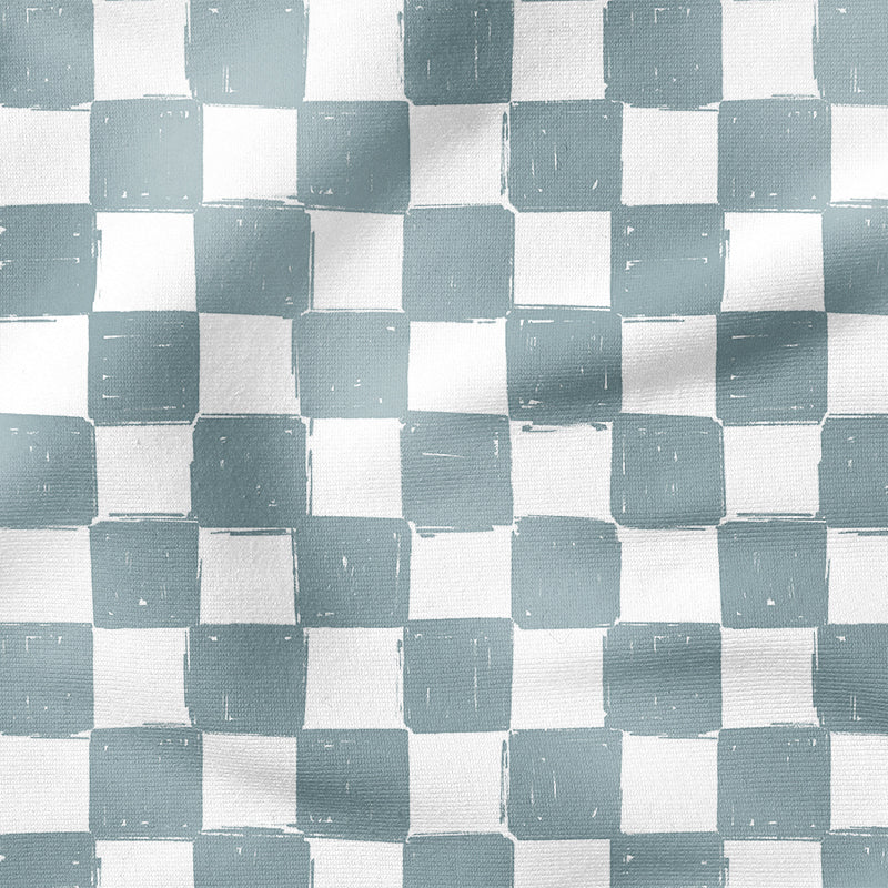0.5m BIO French Terry Checkerboard denim *STOFFÜBERSICHT*