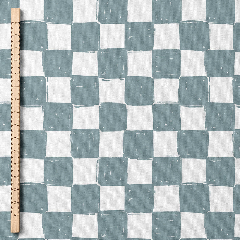 0.5m BIO French Terry Checkerboard denim *STOFFÜBERSICHT*