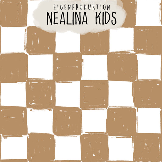 0.5m BIO French Terry Checkerboard caramel