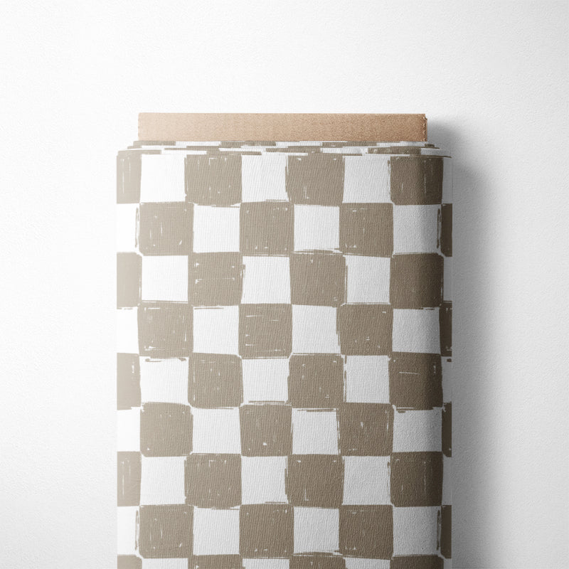 0.5m BIO French Terry Checkerboard earth *VORBESTELLUNG*