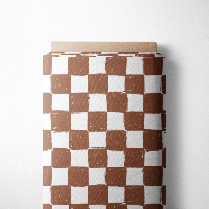 0.5m BIO French Terry Checkerboard rust