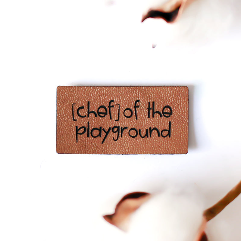 Kunstlederlabel Chef of the Playground  | 1 Stück