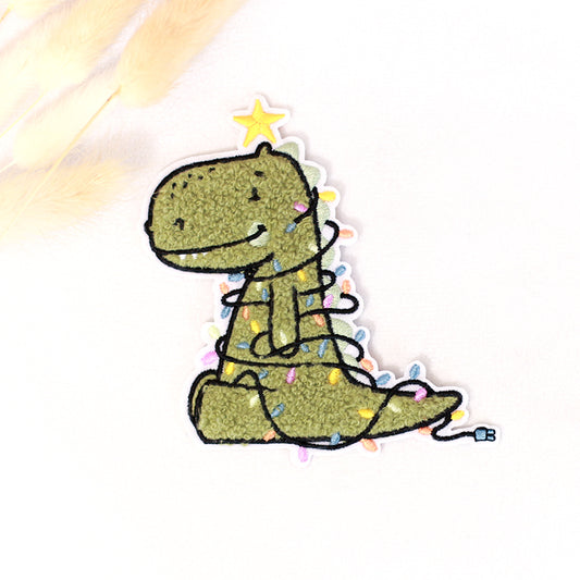 Chenille Patch: Christmas Rex | 10x10cm