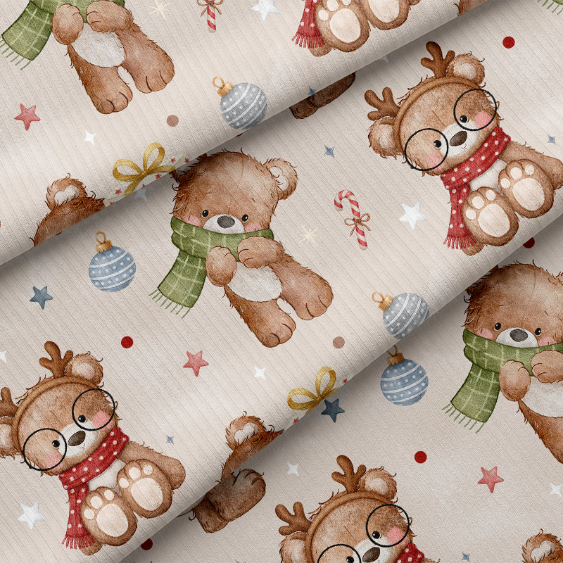 0.5m BIO Rippjersey Christmas Bears *VORBESTELLUNG* Lieferzeit 4-7 Wochen*
