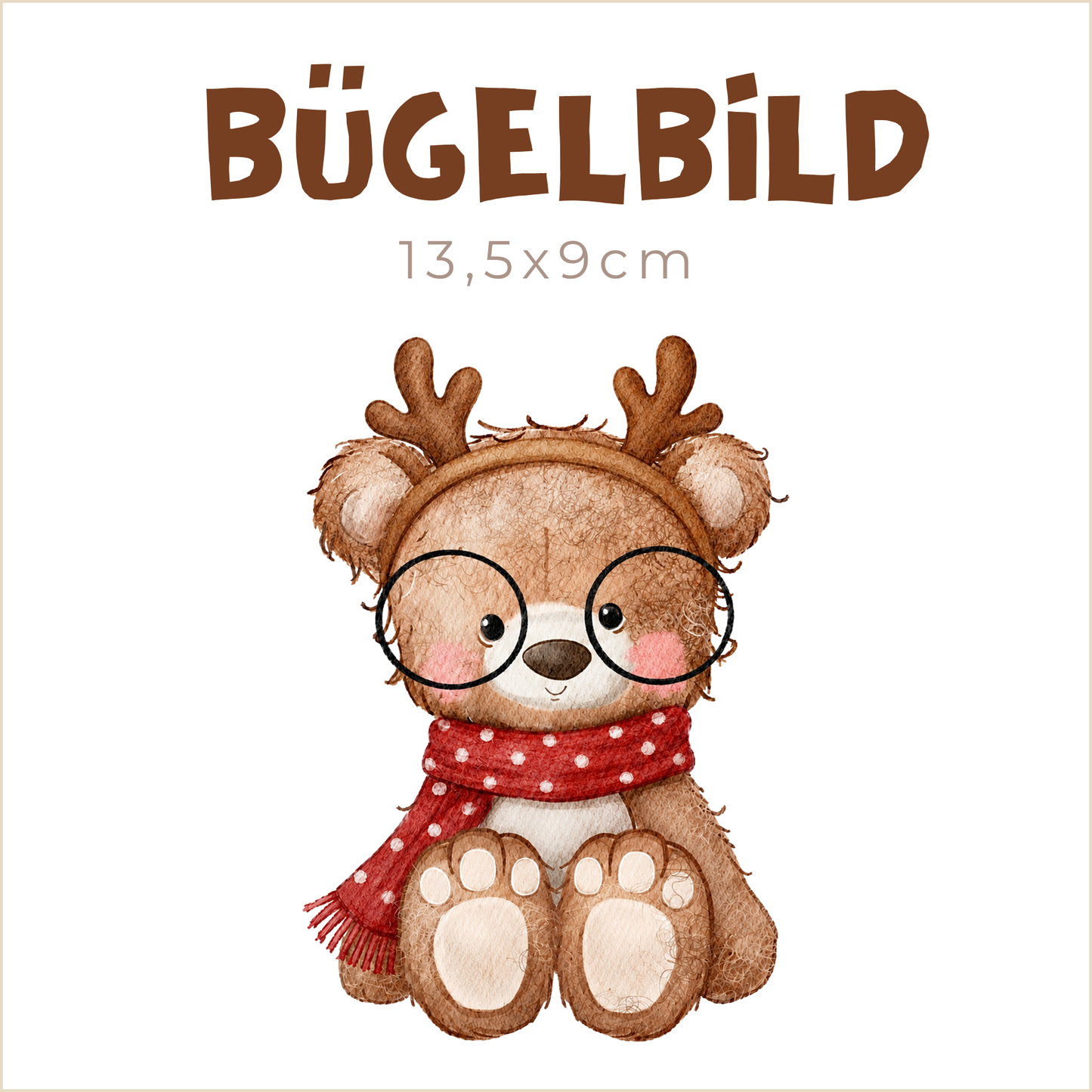 Bügelbild Christmas Bears: roter Schal | 13,5x9cm