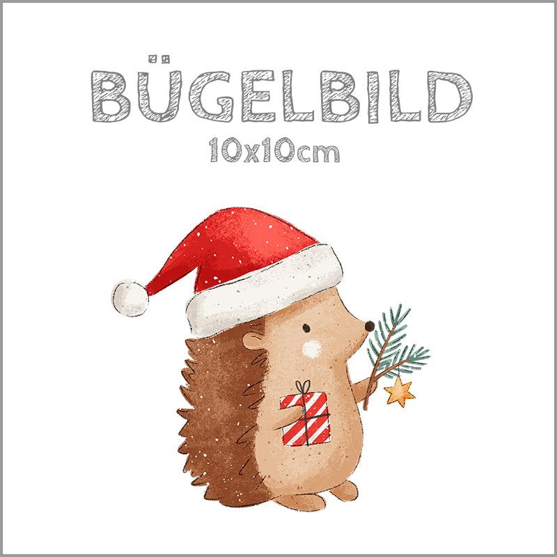 Bügelbild Christmas Hedgedog | 10x10cm