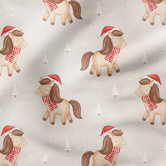 0.5m BIO French Terry Christmas Horse beige