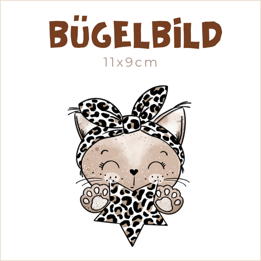 Bügelbild Christmas Kitty Kopf | 11x9cm