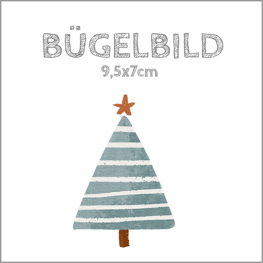 Bügelbild Christmas Trees grün gestreift | 9,5x7cm