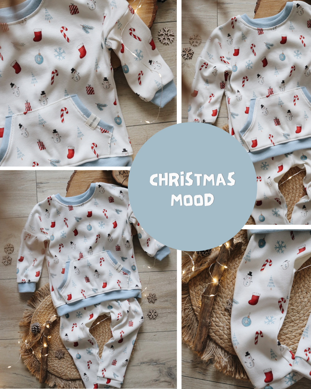 RESTSTÜCK 80cm Biojersey Christmas Mood